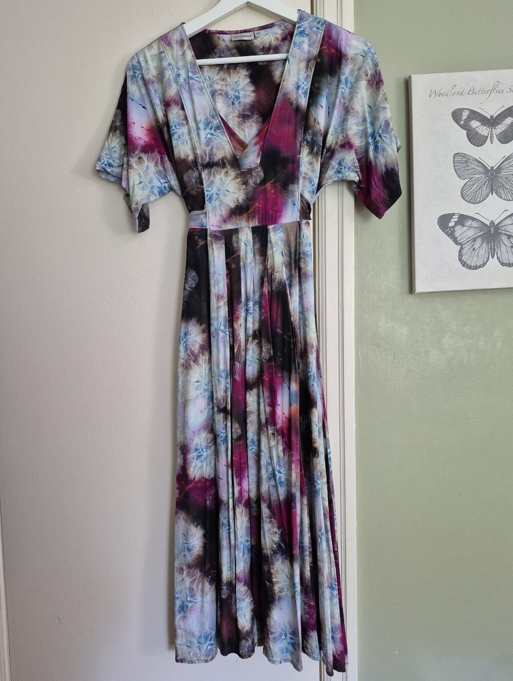 EUC Anthropologie The Odells Long Flowy Faux Wrap Midi Dress Belt & Pockets XS-S